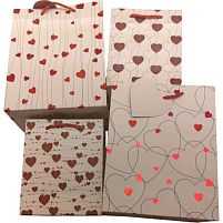 Пакет подарунковий паперовий L "Hearts" 31*42*12cм Stenson R40820-L