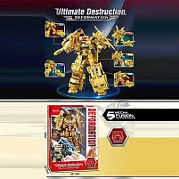 Трансформер XL 91852 B Штрих=10561 висота 31 см, шарнірні кінцівки, 5 видів транспорту, пластикові колеса, в коробці