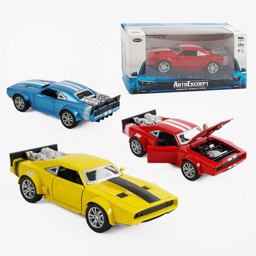 Машинка DL 70012 "Авто Експерт", 3 кольори, металопластик, масштаб 1:32, світло, звук, інерція, відчиняються двері та капот, в коробці, ВИДАЄТЬСЯ