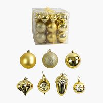 Новорічні прикраси C 67609 20 штук, в слюді