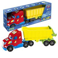 "Magic Truck Basic" вантажівка 36300 "Wader", довжина 79 см, флуоресцентні фари, знімний причіп, додаткові ніжки, задній борт відчиняється, в к