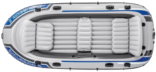 Човен надувний Intex 68325 «Excursion 5 Set» (168*366 см, гребний, п’ятимісний, трикамерний, надувне дно, весла, ручний насос, до 600 кг.) фото 2
