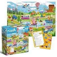 Вімельпазл "Диво-транспорт" 300660 "DoDo", 60 елементів, картки із завданнями, в коробці