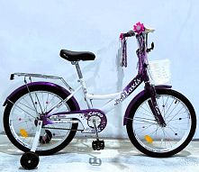 Велосипед дитячий двоколісний Corso MX-65518 «Maxis» (колеса Ø20"/гума, рама: сталь, допоміжні колеса, гальмо ручне, кошик, від 6 років)