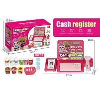 Касовий апарат QY 0087-16 18 предметів, муляж грошей, звук, підсвічування, банківська картка, кошик, в коробці