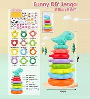 Пірамідка KD 822-23 пластикова, 7 рівнів, наліпки, у сітці