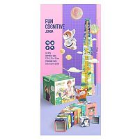 Розвивальна гра 88630 кубики, пірамідка, ростомір, фігури, цифри, фрукти, в коробці