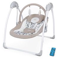 Крісло-гойдалка для немовлят з електро-заколисуванням  El Camino ME 1047L AIRY Beige Leaves (механізм гойдання: маятник)