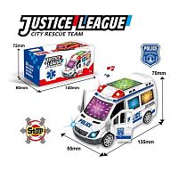 Машинка 89-602 A колесо вільного ходу, підсвічування, звуки, відчиняються дверцята, на батарейках, в коробці