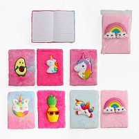 Блокнот М 18139 ароматизований сквіш, 15 х 21 см, хутряна обкладинка, в лінійку, в пакеті, ВИДАЄТЬСЯ МІКС ВИДІВ