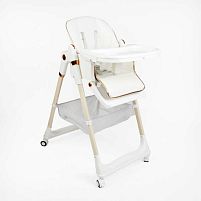 Стільчик для годування Toti 16074 мягкий чохол PU, 4 колеса, з’ємний столик, корзинка, в коробці