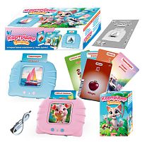 Картридер Знань 84499 "WToys", 2 кольори, ОЗВУЧУВАННЯ УКРАЇНСЬКОЮ МОВОЮ, USB-кабель, регулювання гучності, 112 карток, 224 зображення, 18 тем, аб
