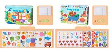 Логічна книжка C 73235 14 сторінок, картонна, елементи на липучках, цифри, кольори, тварини, геометричні фігури, в пакеті