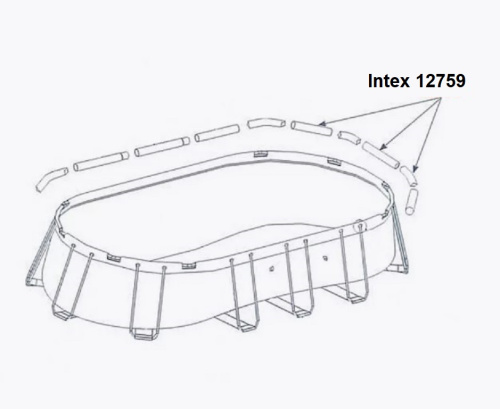 Балка Intex 12759 (горизонтальна, тип: «D», ↔945 мм, Ø55/57 мм, до каркасних овальних басейнів серії Prism Frame Oval ⬭610*305*122 см) фото 3