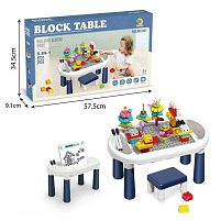 Столик з конструктором MC 301 49 елементів, розмір столика: 46х26.5х24 см, розмір стільчика: 20х15.5х14.5 см, дошка для малювання, 2 маркери “пи