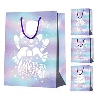 Пакет новорічний паперовий M "Merry Christmas" 26*32*12см Stenson R33091-M