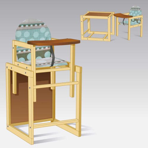 Стільчик для годування немовлят малий №1124 "Круги кольорові" ТМ "Мася"