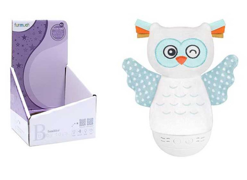 Дитячий нічник-неваляшка FM 999-7 "Совенятко", підсвічування, звуки, колискові, в коробці