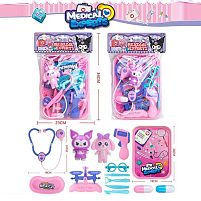 Набір лікаря 999 B-8 2 види, стетоскоп, термометр, інструменти, таця, таблетка, ваги, герой, в пакеті