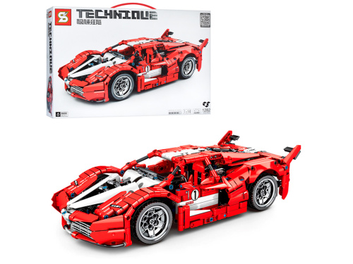 Конструктор дитячий «Спортивний гоночний автомобіль Ferrari FXX» SY 8608 (91*151*348 мм., 1282 деталі, від 6-ти років, червоний) фото 2