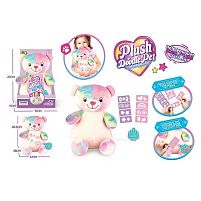 М`яка іграшка DR 5201 “Ведмедик”, малюй світлом, ліхтарик у вигляді лапки на батарейках, трафарети, висота 26.5 см, в коробці