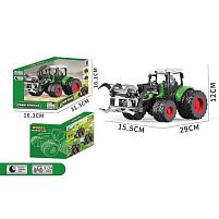 Трактор 99-79 B масштаб: 1:24, гумові колеса, ківш, рухомі елементи, в коробці