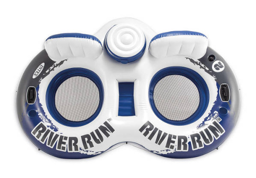 Крісло-коло надувне для плавання Intex 58837 «River Run» (157*243 см, двомісне, терморез., підскл., спинка, ручки, трос, сітка на дні, 10+, до 150 кг) фото 3