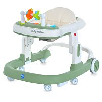 Ходунки дитячі Bambi M 5032L-5 (56*57*73 см, колеса: передні 4*Ø5 см, задні 2*Ø11.5 см, стопори, висота: 3 полож., музика, світло, піщалка, зелений)