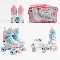 Ролики дитячі Best Roller 1102-40 М (розмір 34-38, колеса: 4/Ø45 мм/PU, розтошування коліс: квадро, гальмо переднє, підсвітка, сумка)