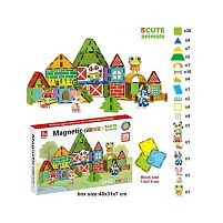 Магнітний конструктор SQ 66003-7 70 деталей, 5 фігурок тварин, в коробці