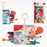 М’яка книжка 368-1 D “Тваринки”, пискавка, шарудить, кільце для підвішування, в пакеті