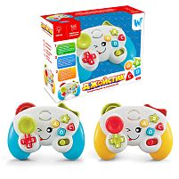 Розвиваючий джойстик 63566 "WToys", 2 кольори, ОЗВУЧУВАННЯ УКРАЇНСЬКОЮ МОВОЮ, 8 пісень, 4 казки, мелодії, цифри, геометричні форми, підсвічуван