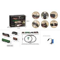 Залізниця 608 B 4 вагони довжиною 68 см, дорога 99х138 см, підсвічування, парогенерація, звук-беззвучний режим, рух вперед-назад, акумулятор 3.7V