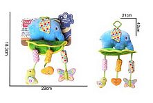 Брязкальце 688 M41 “Слоник”, текстильне, кріплення для підвішування, пискавка, шелесткі елементи, мелодія вітру, в пакеті