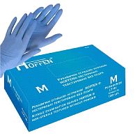 Рукавички нітрилові M Hoffen 3.2г нестерильні текстуровані б/п 50пар/уп Stenson HFN-11301M