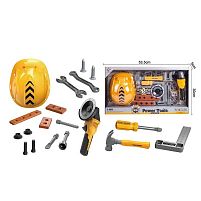 Набір інструментів T 036 A механічна болгарка, молоток, викрутка, каска, в боксі