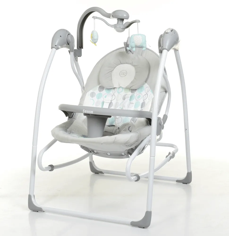 Крісло-гойдалка для немовлят з електро-заколисуванням El Camino ME 1028 SENSA Circles Mint (механізм гойдання: маятник) фото 2