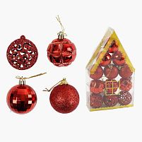 Новорічні прикраси C 67388 12 штук, кульки, D=5 см, у слюді