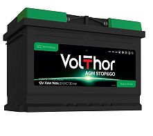 Акумулятор автомобільний VolThor VGM70 L3 AGM ED, 096AGM (Stop&Go, AGM, 12V, 70Ah, EN760A, RC 130 min, Euro, 175*190*242 мм, Словенія, 2022 рік.)