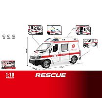 Машинка WY 1152 A "Швидка допомога", підсвічування, звуки, інерція, двері відчиняються, масштаб 1:10, в коробці