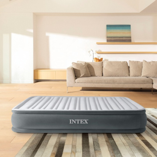 Надувне ліжко Intex 67768 (33*137*191 см, півтораспальне, вбудований електронасос 220V, до 272 кг) фото 6