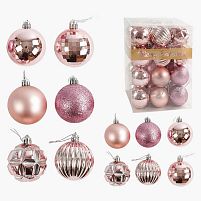 Новорічні прикраси C 67587 48 штук, кульки, у слюді