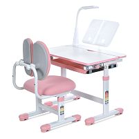 Дитяча парта-трансформер Bambi M 6136-8 (регульована висота, стільчик, підставка для книг, висувна полиця, лампа)