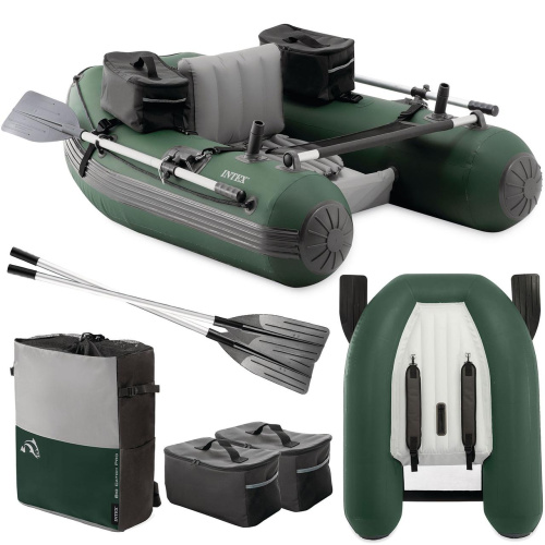 Човен надувний Intex 68381 «Big Catch ProTM» (38*119*165 см, гребний, одномісний, двокамерний, весла ↔137 см, надувне дно, до 140 кг) фото 7