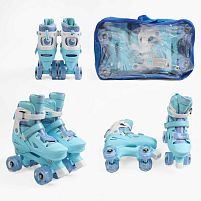 Ролики дитячі Best Roller 2251-43 М (розмір 34-38, колеса: 4/Ø45 мм/PU, розтошування коліс: квадро, гальмо переднє, підсвітка, сумка)