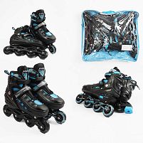 Ролики дитячі X-Toys 532-19 L (розсувні, розмір 39-43, колеса: 4/Ø65 мм/PU, в один ряд, гальмо: заднє, підсвітка, сумка)