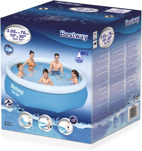 Надувний басейн Bestway 57458 (66*305 см., об'єм: 3200 л., картриджний фільтр-насос 1249 л/год., серія: Fast Set) фото 5