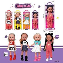 Лялька A 925 A 4 види, висота 33.5 см, знімний одяг, рухливі кінцівки, прошите волосся, імітація скляних очей, в коробці, ВИДАЄТЬСЯ ТІЛЬКИ МІКС