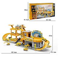 Трек 660 A-199 82 деталі, металопластикові вертоліт, мотоцикл, екскаватор, бетонозмішувач, фігурки будівельників, наліпки, в коробці