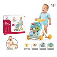 Каталка YL 623 Штрих=50142 2 кольори, пісні англійською, звуки, мелодії, піаніно, пальчикові ігри, сортер, в коробці